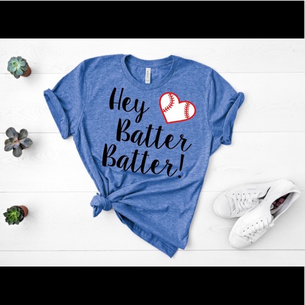 Hey Batter Batter Baseball Bella Canvas T-shirt